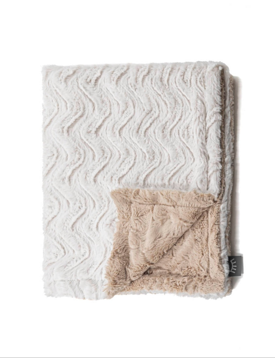 Wavy sand white minky blanket