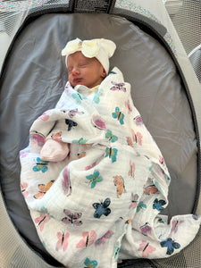 Colorful butterfly swaddle set