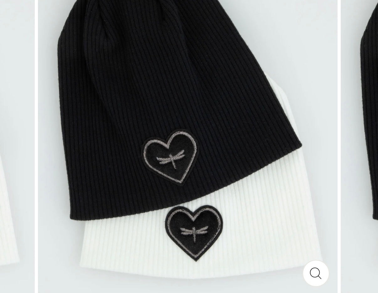 New TAL gunmetal ribbed heart beanie