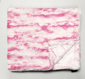 Hot pink marble minky blanket