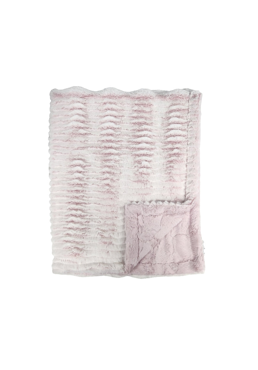 NEW light pink ombre zig zag minky blanket