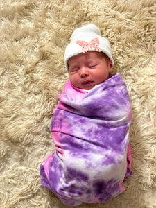 Custom tie dye swaddle