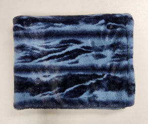 NEW fluffy navy aqua minky blanket