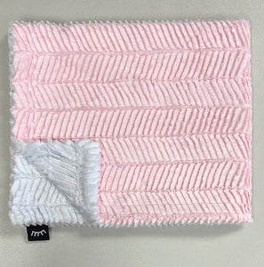 NEW baby pink x white zig zag minky blanket