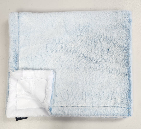NEW fluffy powder blue minky blanket