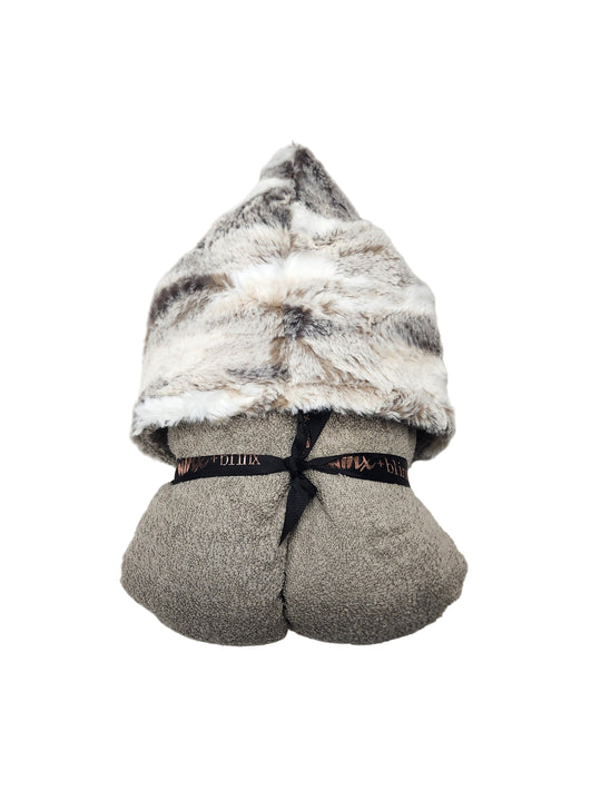 Taupe hooded towel