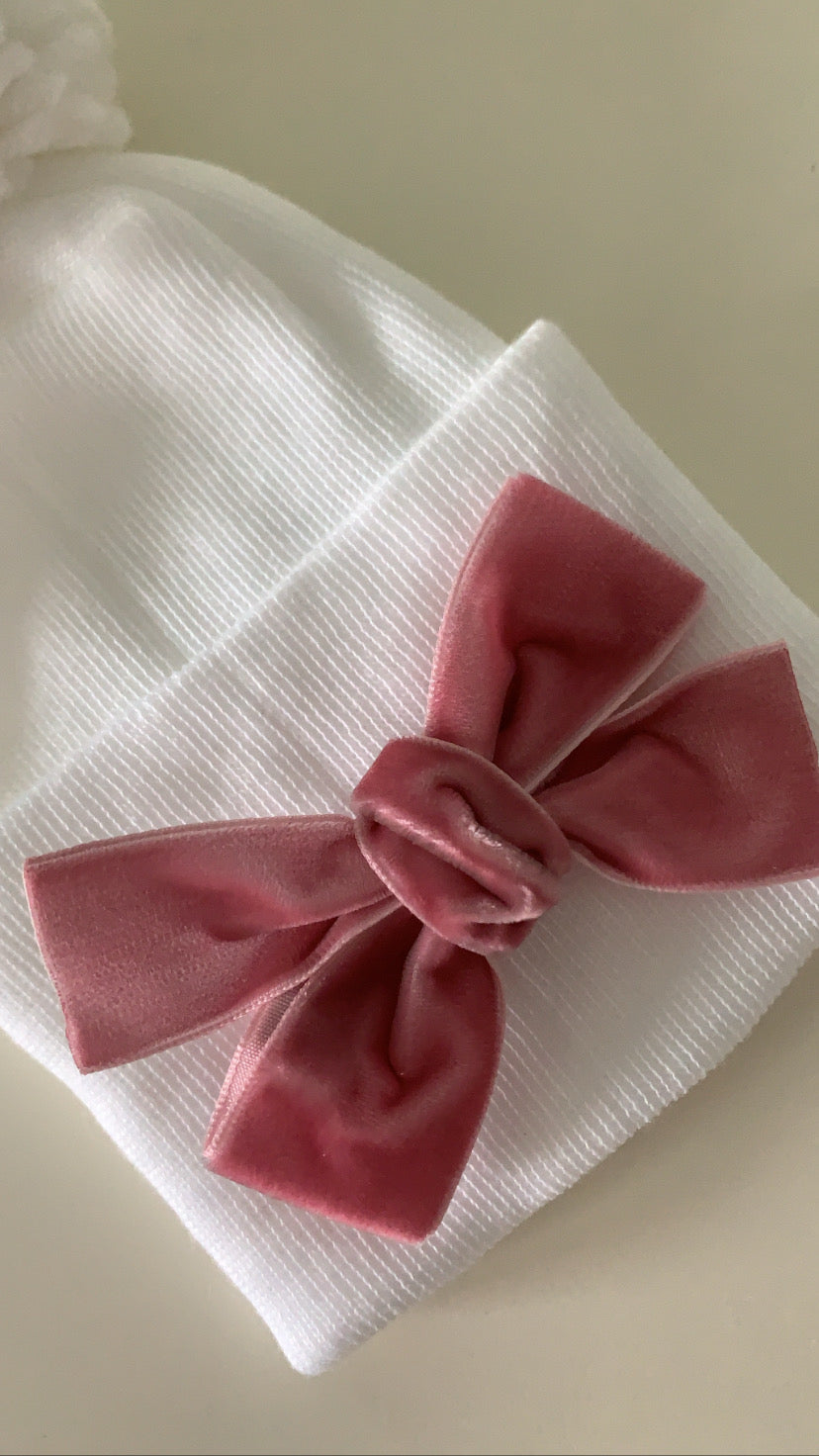 NEW velvet bow hospital hats
