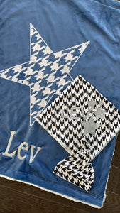 Houndstooth star minky blanket