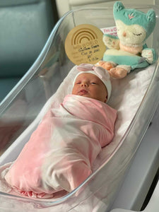 Butter soft baby pink swaddle set (knot hat or headband)