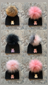 NEW teddy Pom Pom hats (girls)