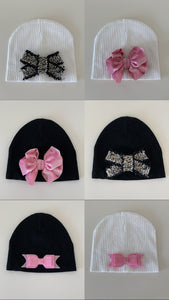 Oversized bow beanies