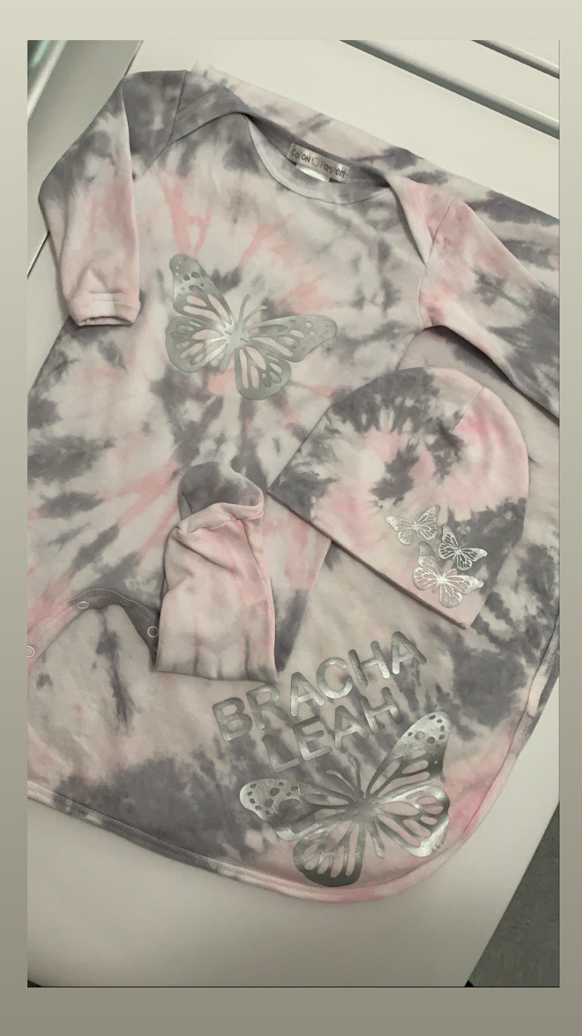 Personalized Tie Dye Layette Set