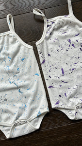 Ribbed splatter paint sleeveless onesies