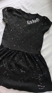 Girls splatter paint dress