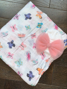 Colorful butterfly swaddle