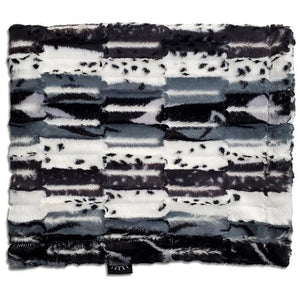 Black gray white turquoise minky blanket