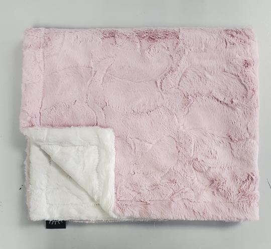 Baby pink white minky blanket