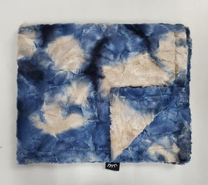 Navy taupe tie dye minky blanket