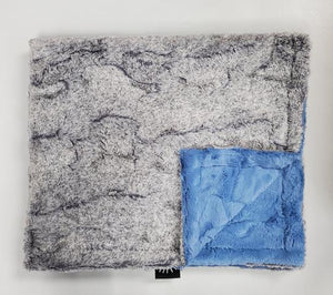 Heather gray cobalt minky blanket