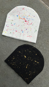 NEW splatter paint ribbed beanies