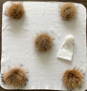 Pom hospital hat and Pom Pom blanket set