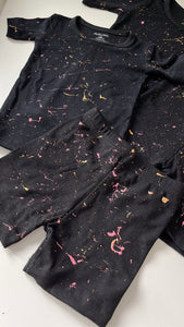 Ribbed shortsleeve short splatter set