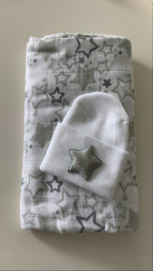 Swaddle & Hospital hat set