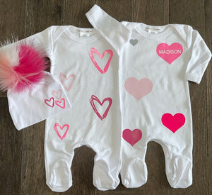 Pink hearts 2 piece set