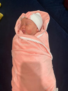 Baby pink velour swaddle