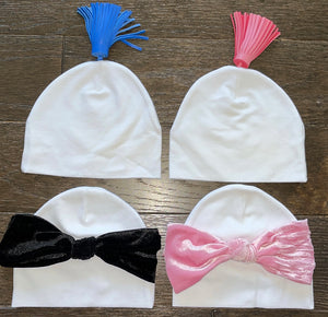 NEW tassel and bow beanies