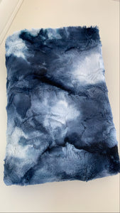 Blue tie dye minky blanket