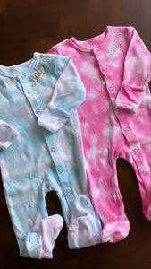 Button down tie dye onesie