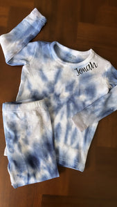 Tie dye ribbed PJ set