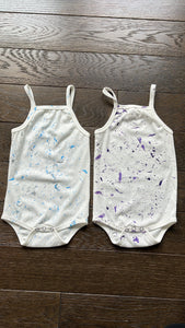 Ribbed splatter paint sleeveless onesies