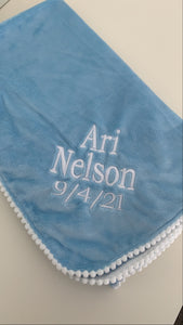 Baby blue velour swaddle