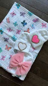 Colorful butterfly swaddle