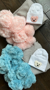 Pom Pom blanket teddy gift set