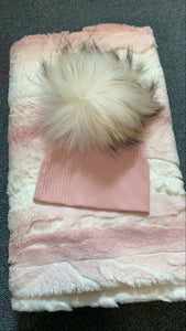 Pink ombre minky blanket