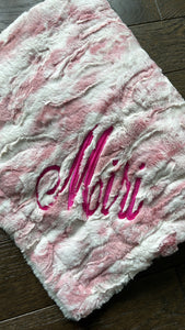 Marble blush minky blanket