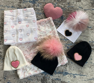 Black or white solid Pom Pom hat