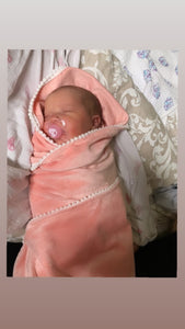 Baby pink velour swaddle