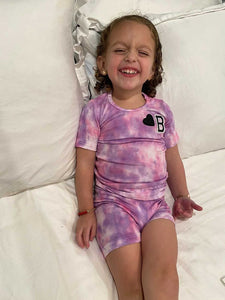 Tie dye ribbed PJ set