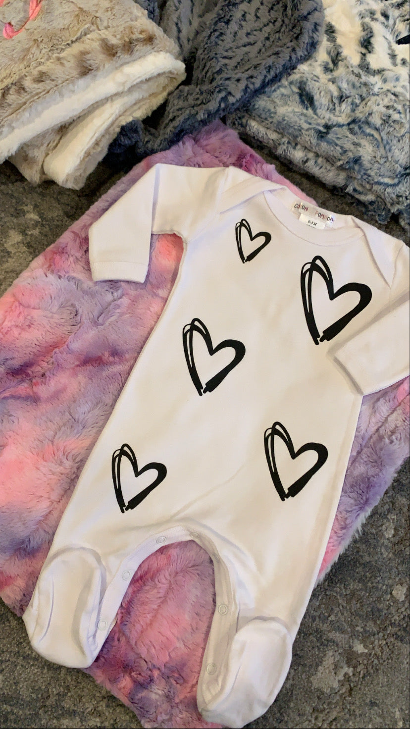 Custom heart footie