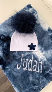 Blanket & Pom hat gift set (boys)