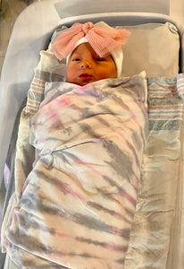 Custom tie dye swaddle