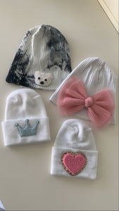 Ribbed basic baby beanies