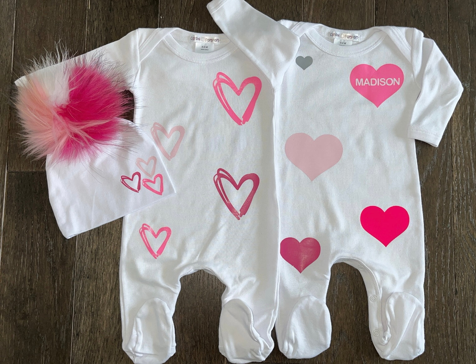 Colorful hearts footie