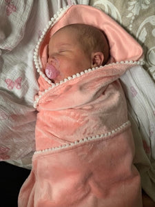 Baby pink velour swaddle