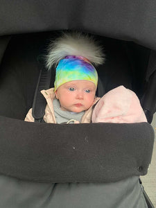 Tie Dye Pom Pom Hat