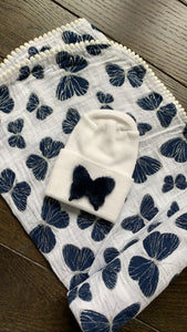 Navy butterfly swaddle